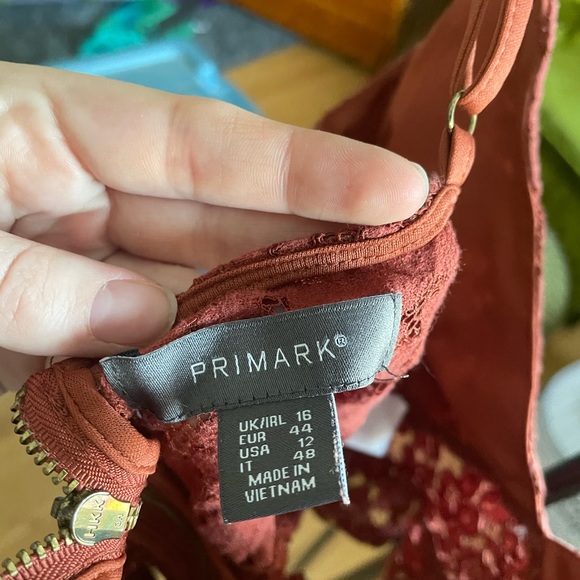 Burnt Orange Primark zip up crop top - Picture 2 of 4